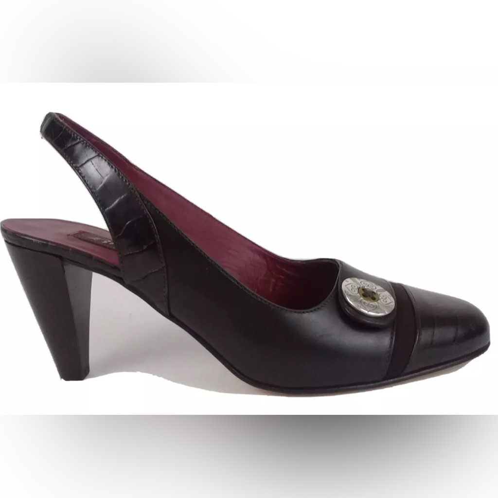 Vintage Brighton Heels Made In Italy Limited Edition Black Size 8 Medium